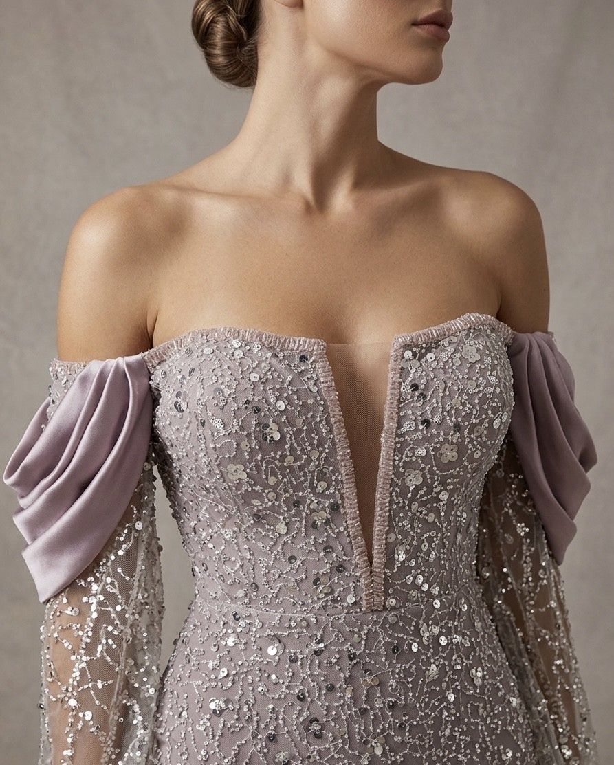 فستان شك خرز بالكامل